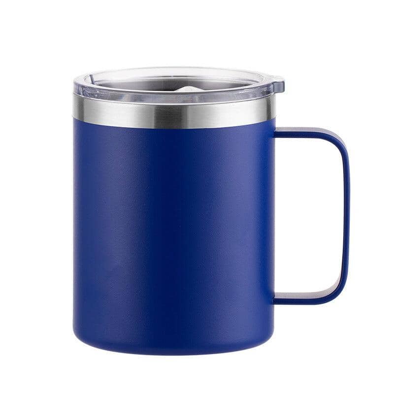 Solid Color Thermal Mug with handle Tumblers Tumbler World Spray Plastic Dark Blue 12oz 