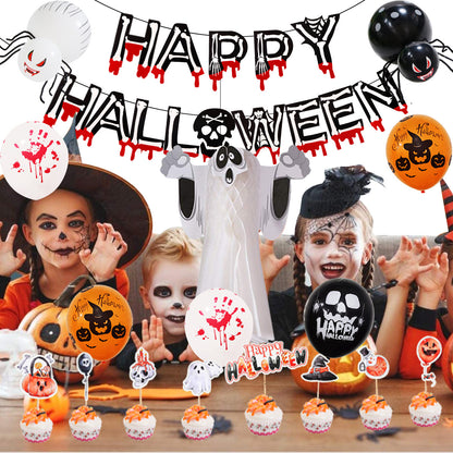 Halloween Balloon Set Blood Color Banner Ghost Package Ghost Festival Party Decoration - Tumbler World