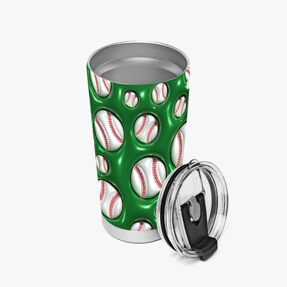 Green Baseball Pattern 20oz Stainless Steel Tumbler - Tumbler World