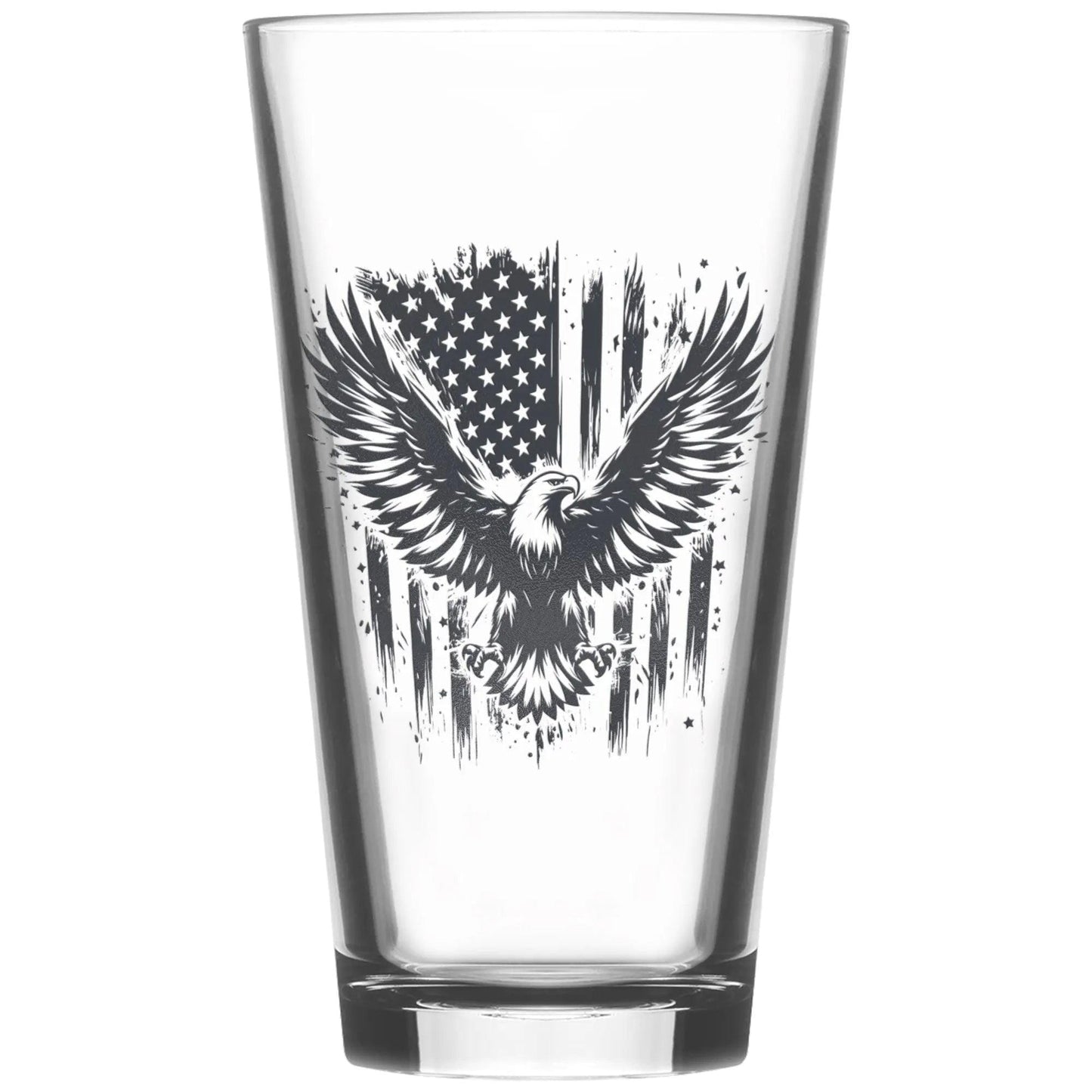 American Flag and Eagle Pint Glass Pint Glass Tumbler World 