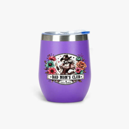 Bad Mom's Club Insulated Wine Tumbler Tumblers Tumbler World Purple 