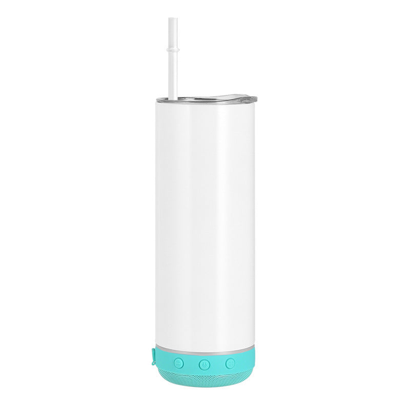 20oz Bluetooth tumbler with teal speaker base