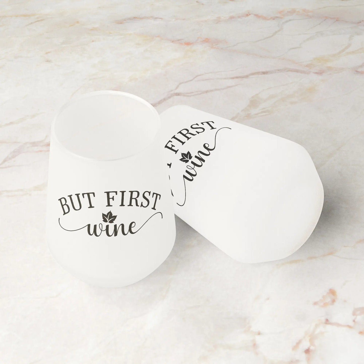 But First Wine - Frosted Wine Glass - Tumbler World