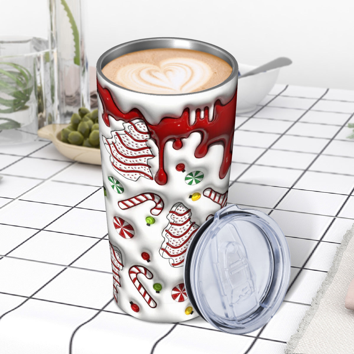 Christmas Tumbler with Straw