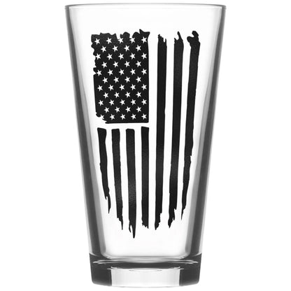 Distressed American flag pint glass Pint Glass Tumbler World 