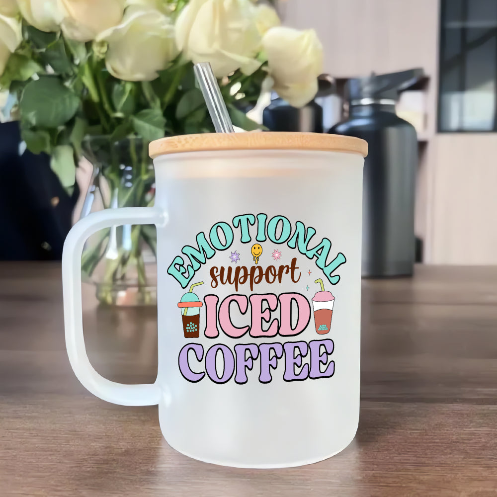 Iced coffee frosted glass mug