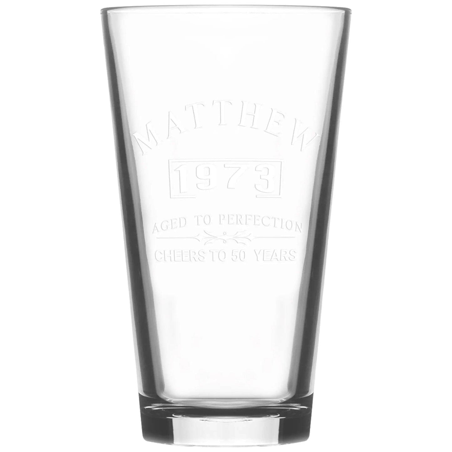 Milestone birthday pint glass 16oz Drinkware Tumbler World 