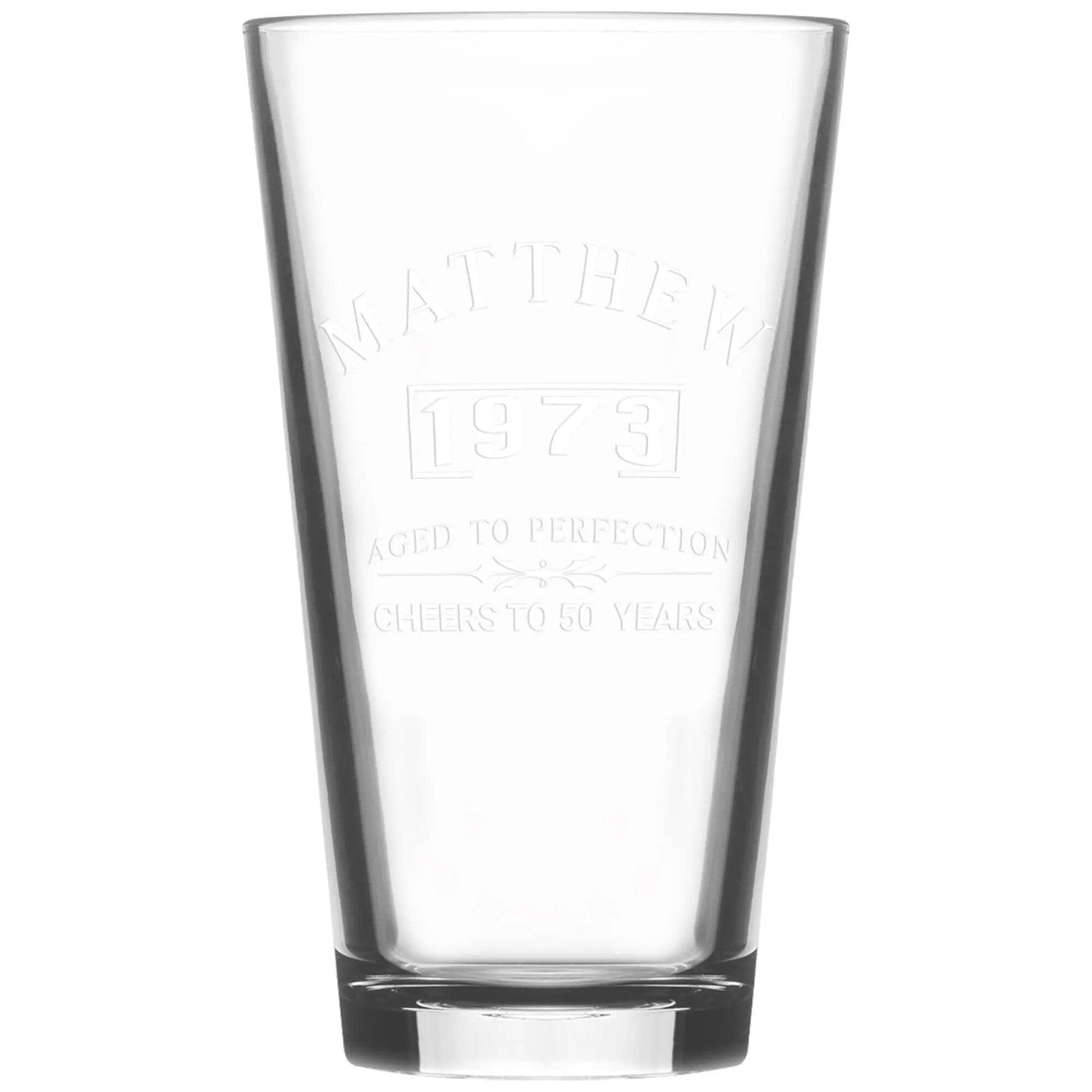 Milestone birthday pint glass 16oz Drinkware Tumbler World 