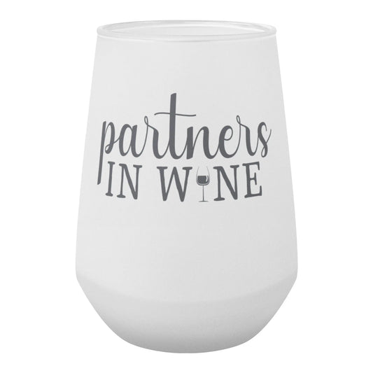 Partners in Wine - Frosted Stemless Wine Glass - Tumbler World