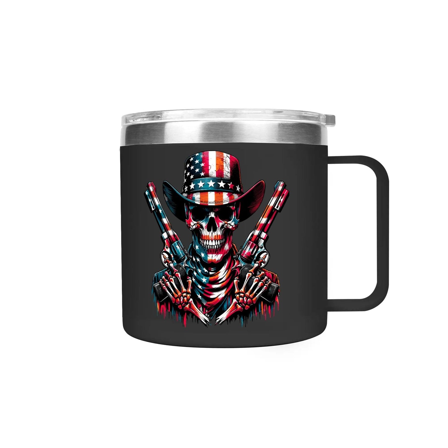 Patriotic Skull Tumbler 14oz Tumblers Tumbler World 