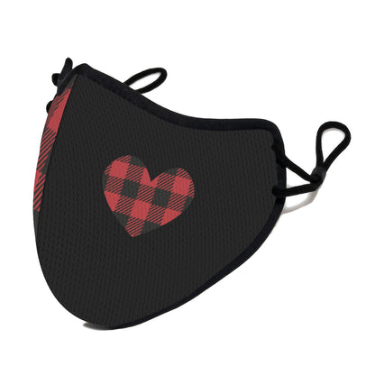 Plaid Face Mask with Adjustable Straps