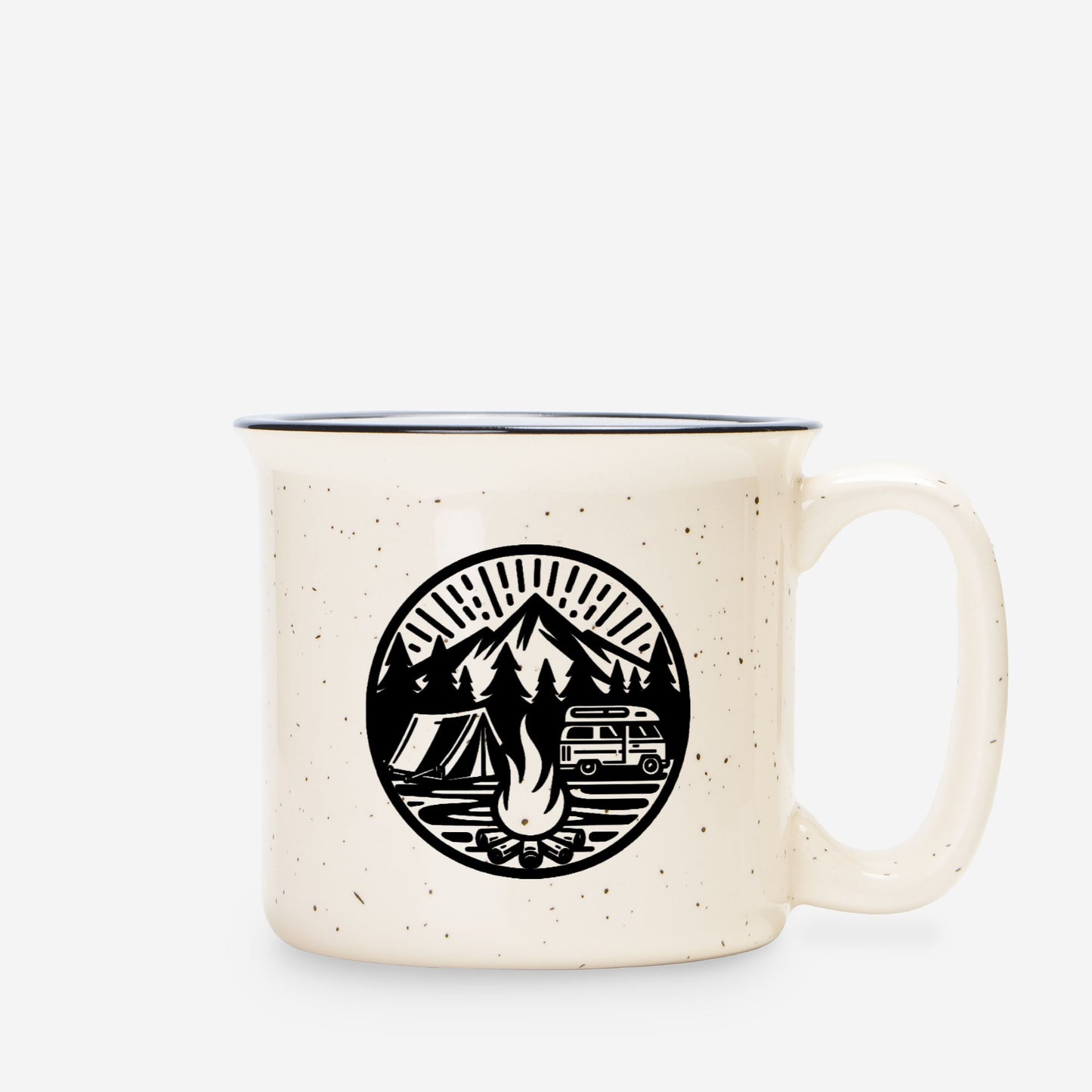 Speckled Ceramic Camp Mug - Black Rim