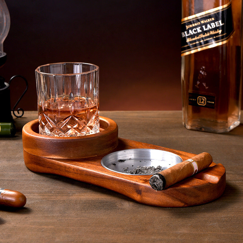 Whiskey Glass Tray and Cigar Holder - Tumbler World