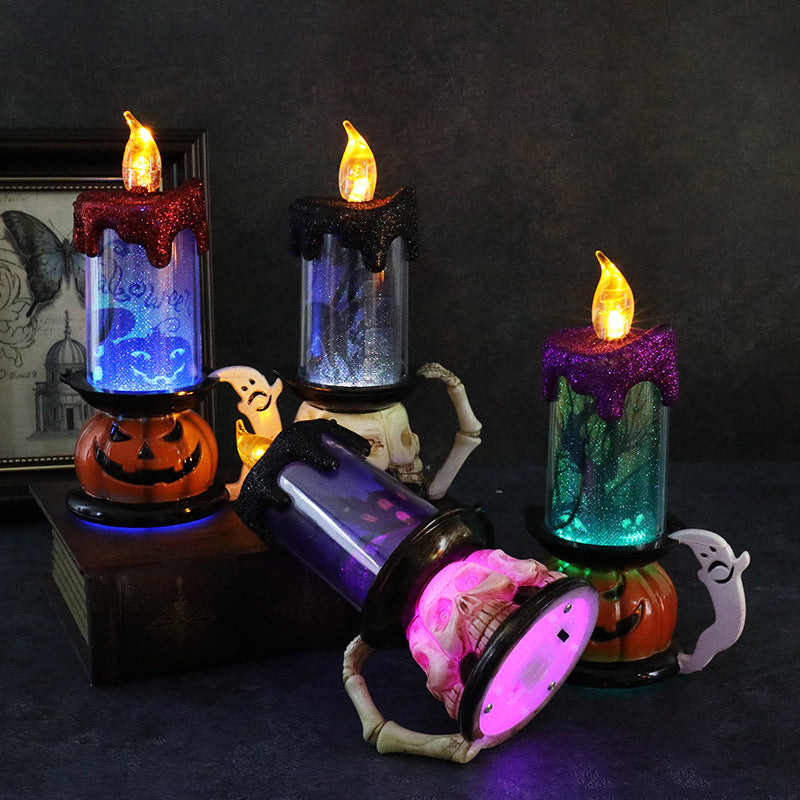 Halloween Decoration Props Skull Pumpkin Candle Light LED Glowing - Tumbler World