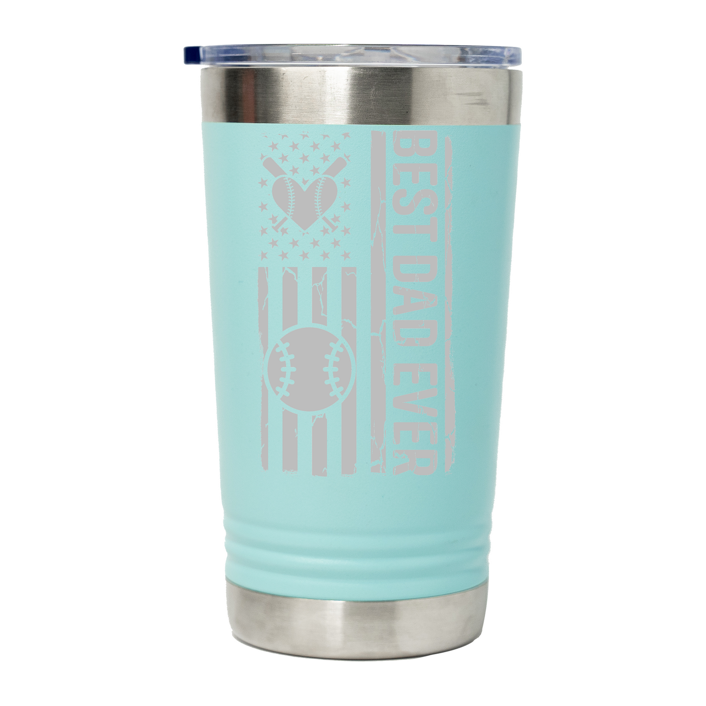 Best Dad Ever Baseball Flag - 16 oz Stainless Steel Tumbler - Tumbler World