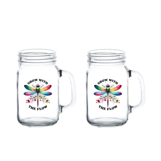 Grow with the Flow" Mason Jar Set