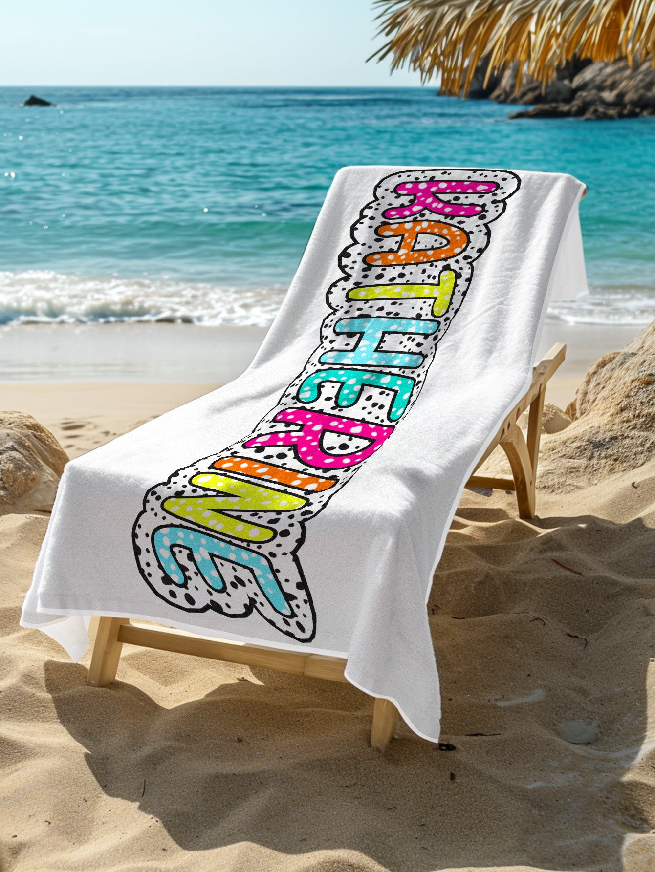 Personalized Dalmatian Dots Beach Towel