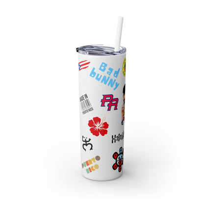 bad bunny white tumbler 20oz