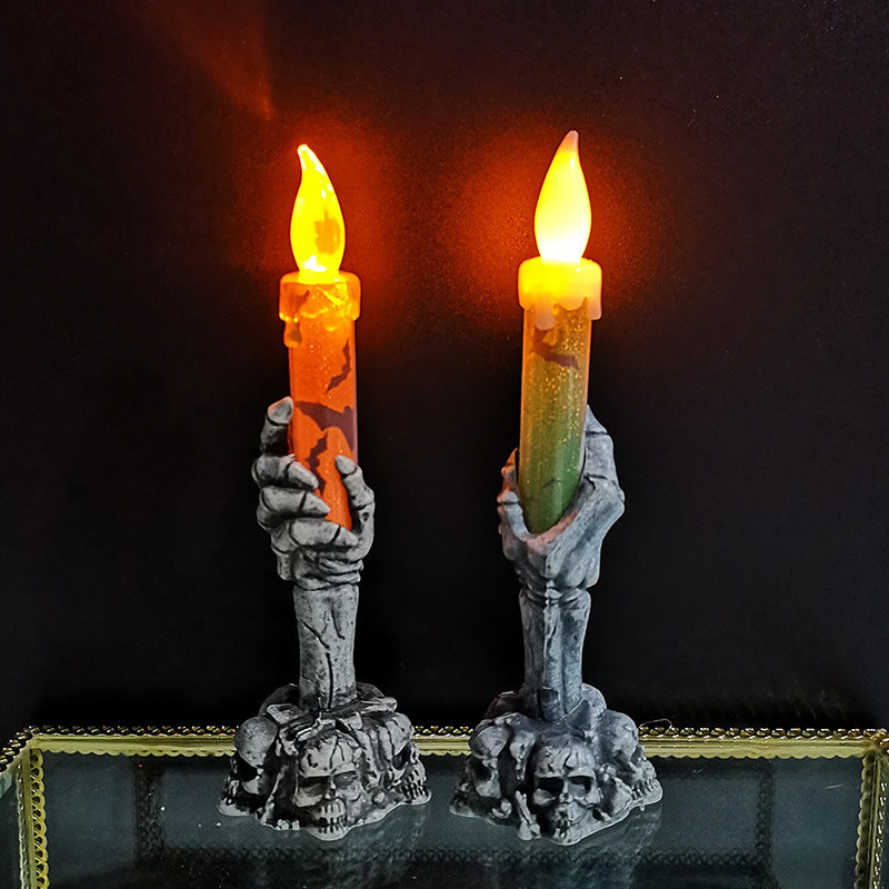 Halloween Skeleton Ghost Holding Candle Light - Tumbler World