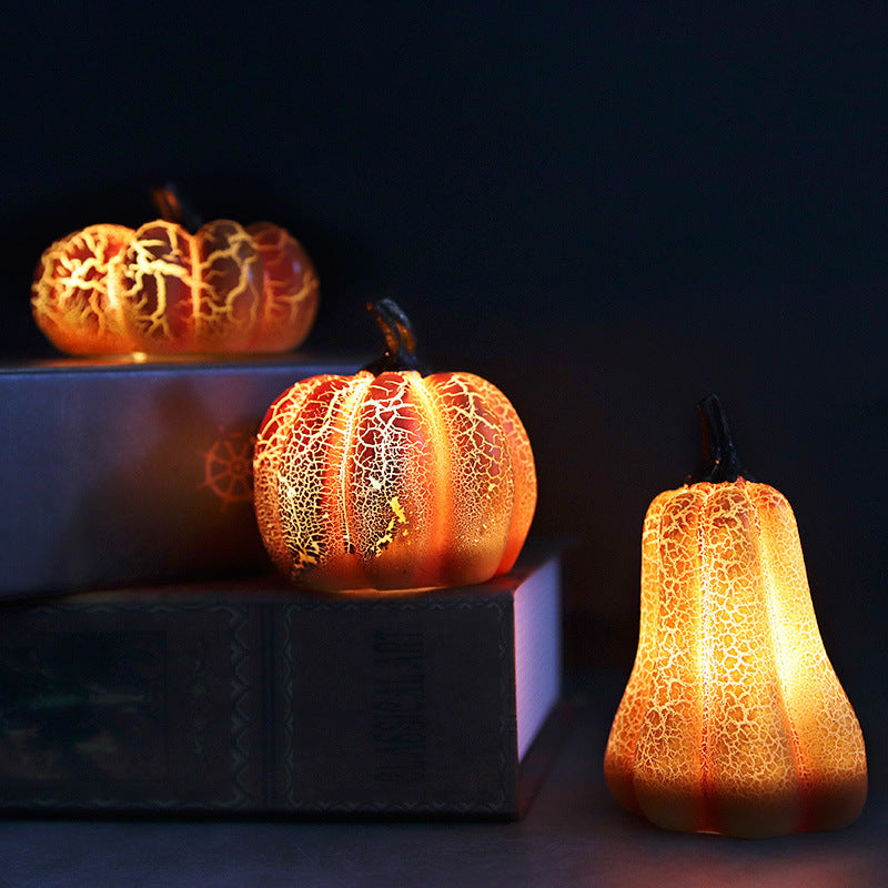 New Halloween Pumpkin Lantern Simulation Pumpkin LED Candle Lamp Resin Luminous Pumpkin - Tumbler World