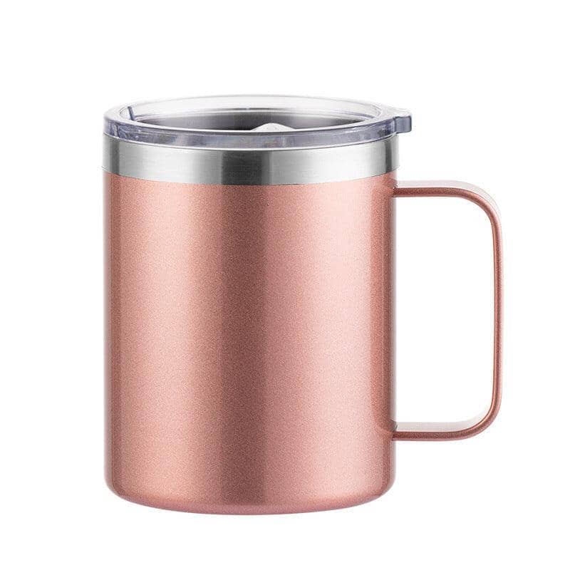 Solid Color Thermal Mug with handle Tumblers Tumbler World Spray Paint Rose Gold 12oz 