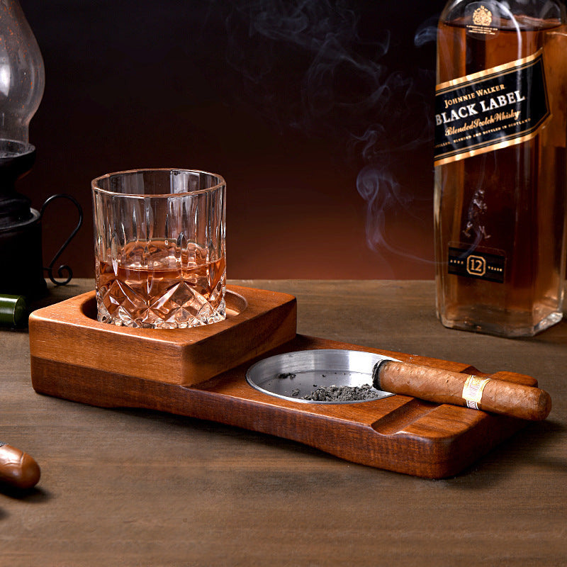 Whiskey Glass Tray and Cigar Holder - Tumbler World