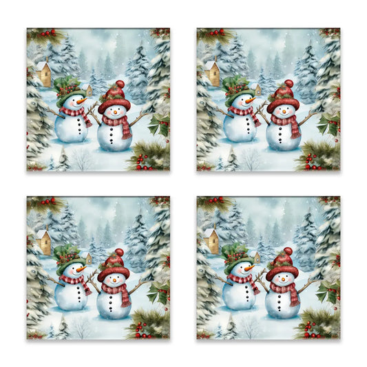 Snowmen Ceramic Coasters 4 inch 13 - Tumbler World