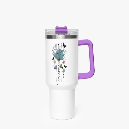 floral insulated tumbler 40oz purple