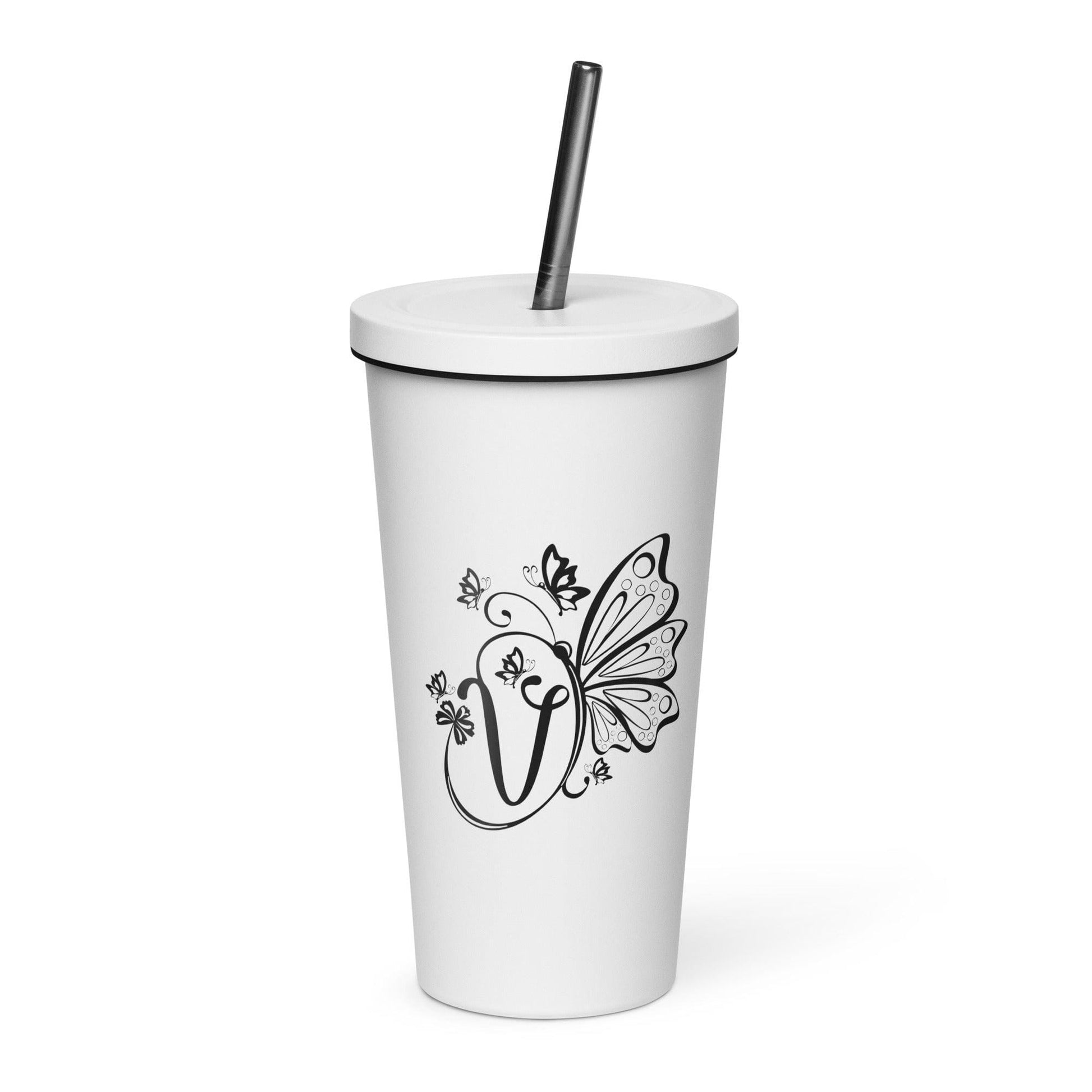 Customized initial tumbler Tumblers Tumbler World White 