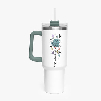 mama floral insulated tumbler 40oz green