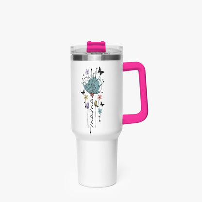 mama floral tumbler40oz fuchsia 