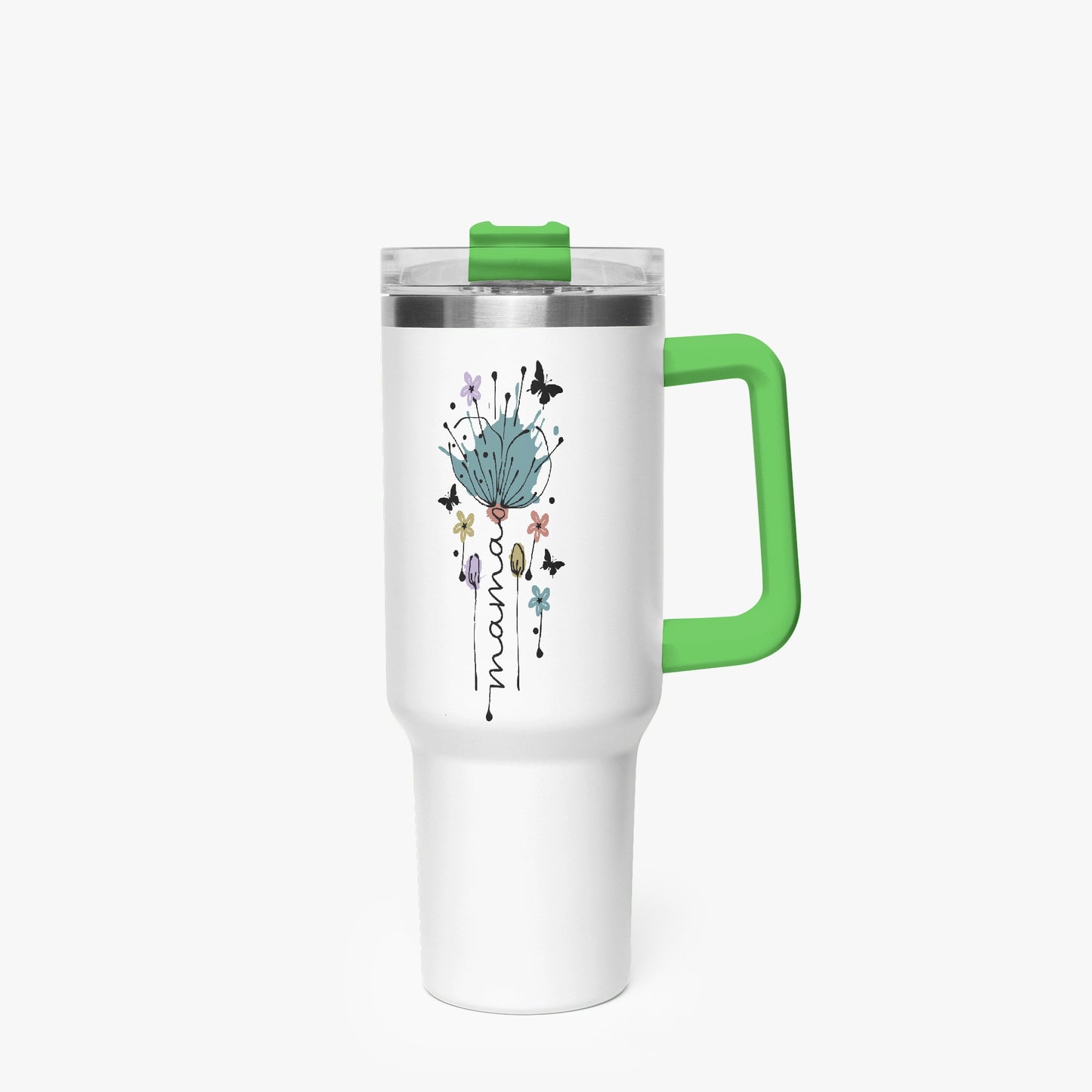 mama floral tumbler40oz green