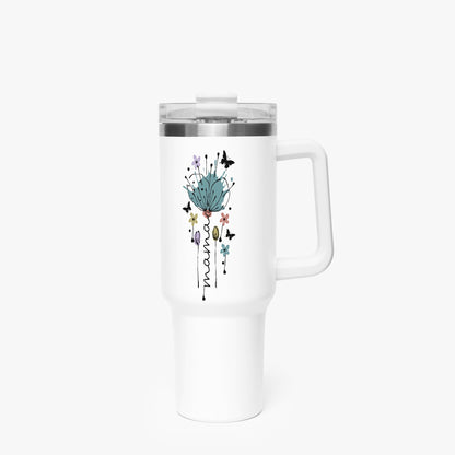 mama floral tumbler40oz white