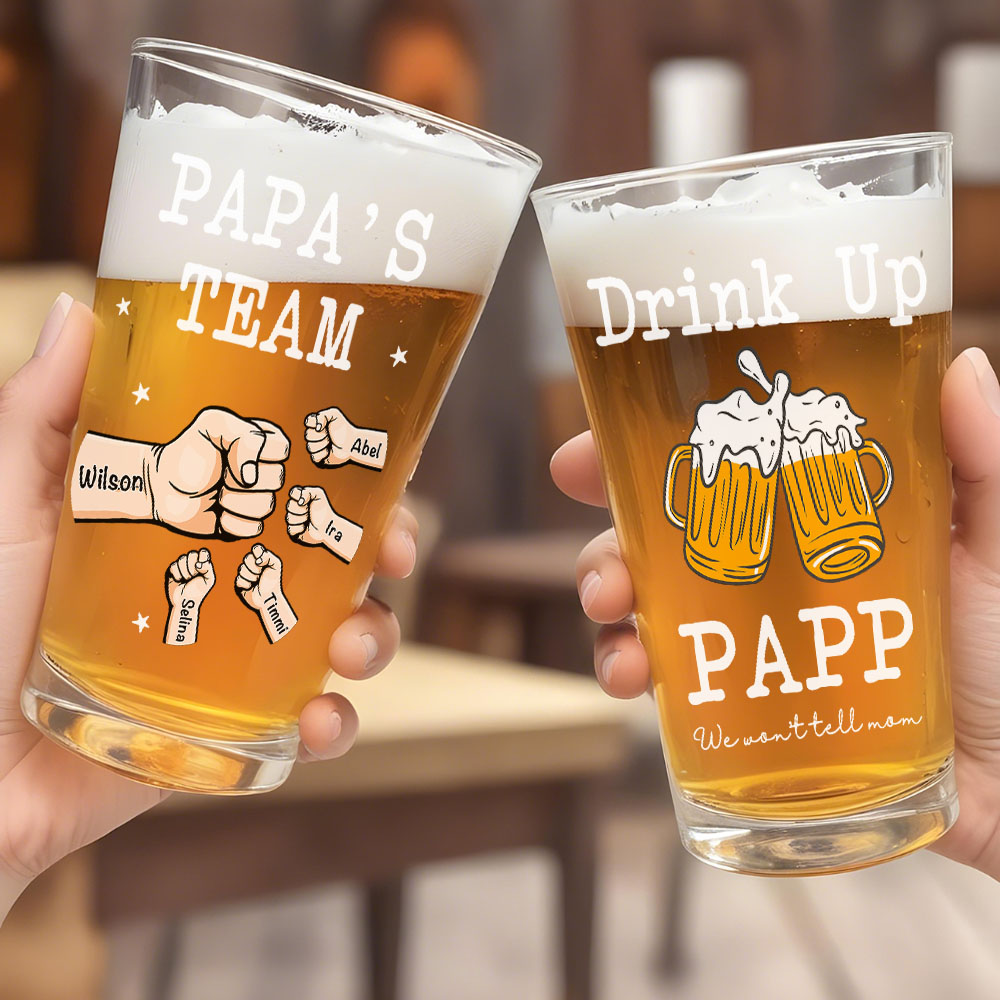 papa's team pint glass