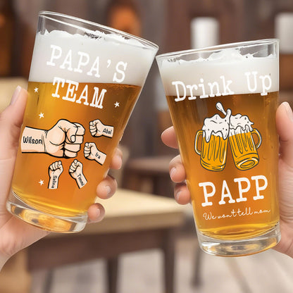 papa's team pint glass