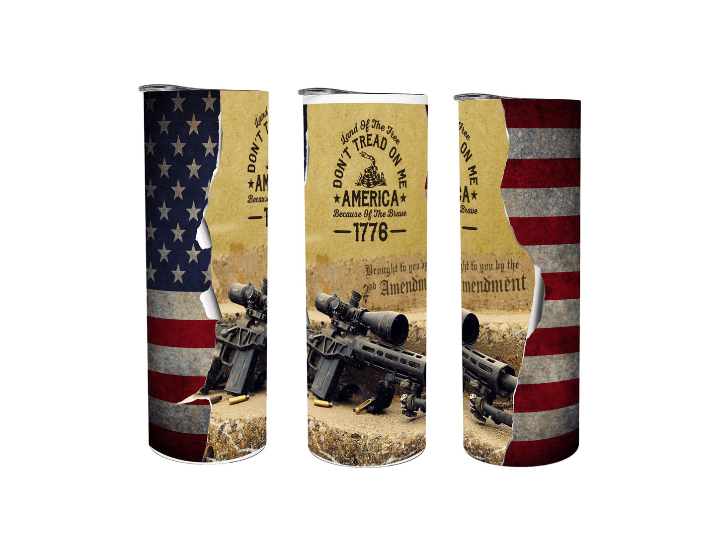 Don't Tread on Me" Patriotic Tumbler - 20/30 oz Drinkware Tumbler World 