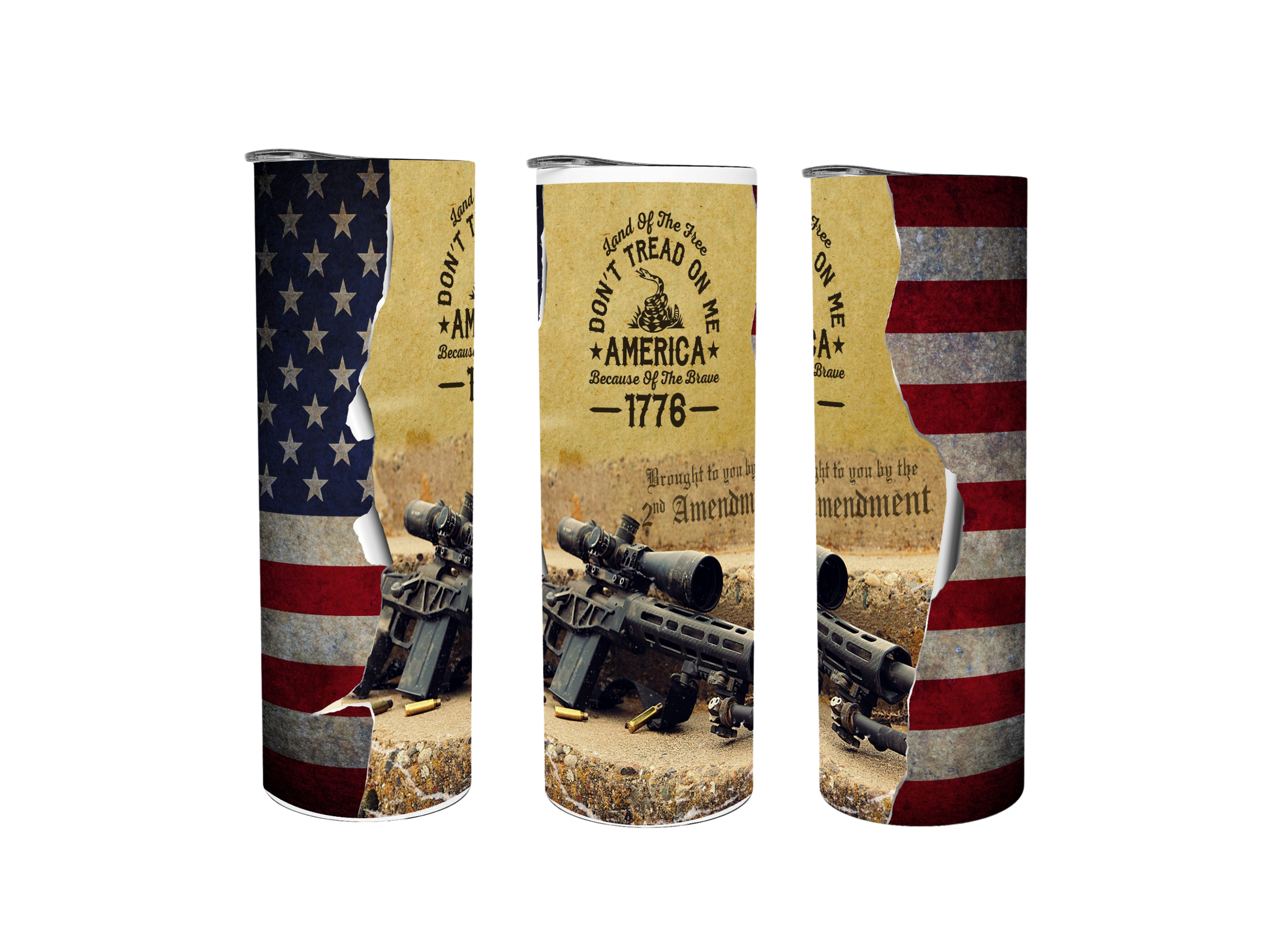 Don't Tread on Me" Patriotic Tumbler - 20/30 oz Tumbler World