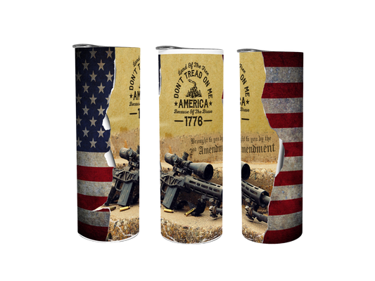 Don't Tread on Me" Patriotic Tumbler - 20/30 oz Tumbler World