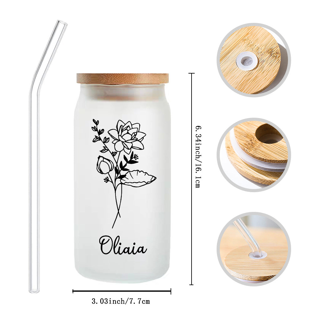 personalized flower  Can Glass