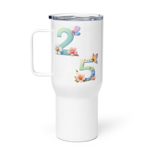 Custom number & letter tumbler with handle - Tumbler World