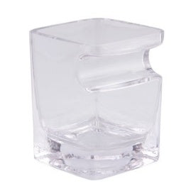 Clear cigar glass with integrated holder